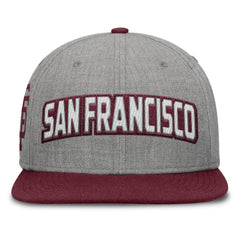 San Francisco Giants Fanatics Elements Felt Chainstitch Snapback Hat - Gray/Maroon - Fanatics Discount