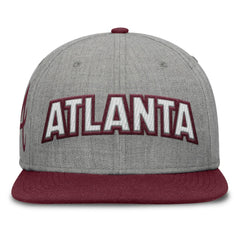 Atlanta Braves Fanatics Elements Felt Chainstitch Snapback Hat - Gray/Maroon - Fanatics Lifestyle