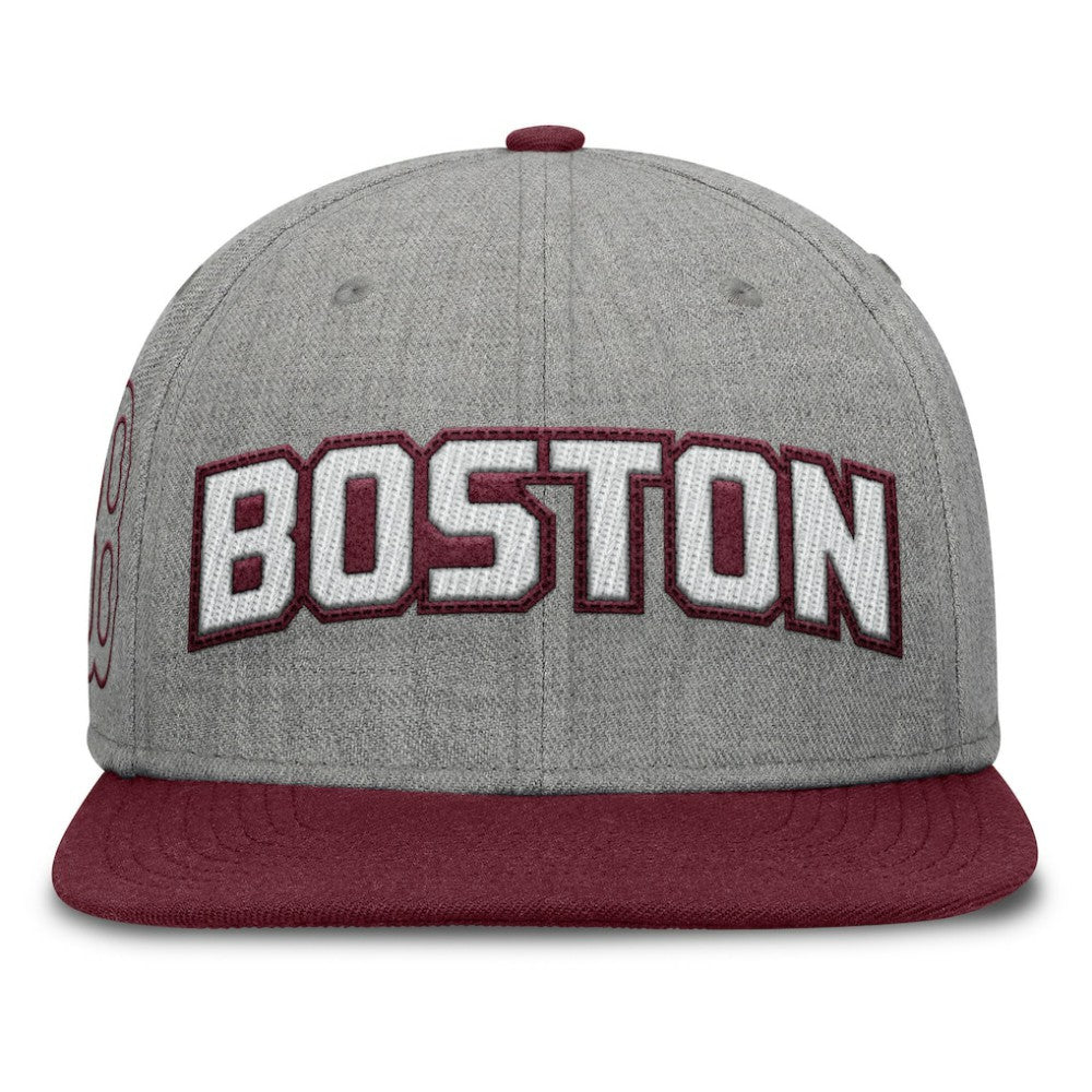 Boston Red Sox Fanatics Elements Felt Chainstitch Snapback Hat - Gray/Maroon - Fanatics on Sale
