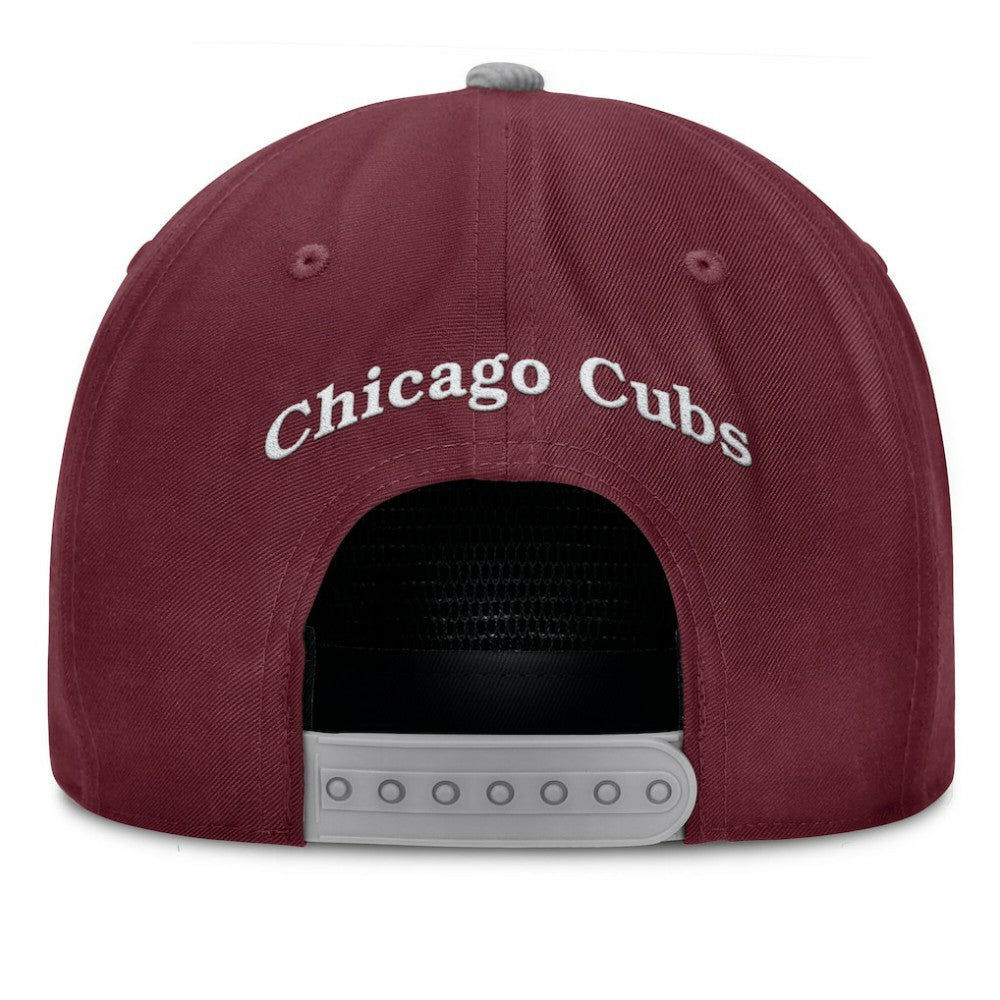 Chicago Cubs Fanatics Front Office Snapback Hat - Wine - Fanatics Online