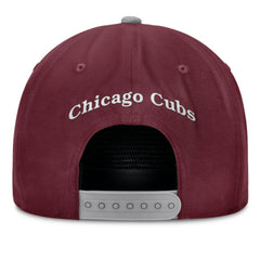 Chicago Cubs Fanatics Front Office Snapback Hat - Wine - Fanatics Online