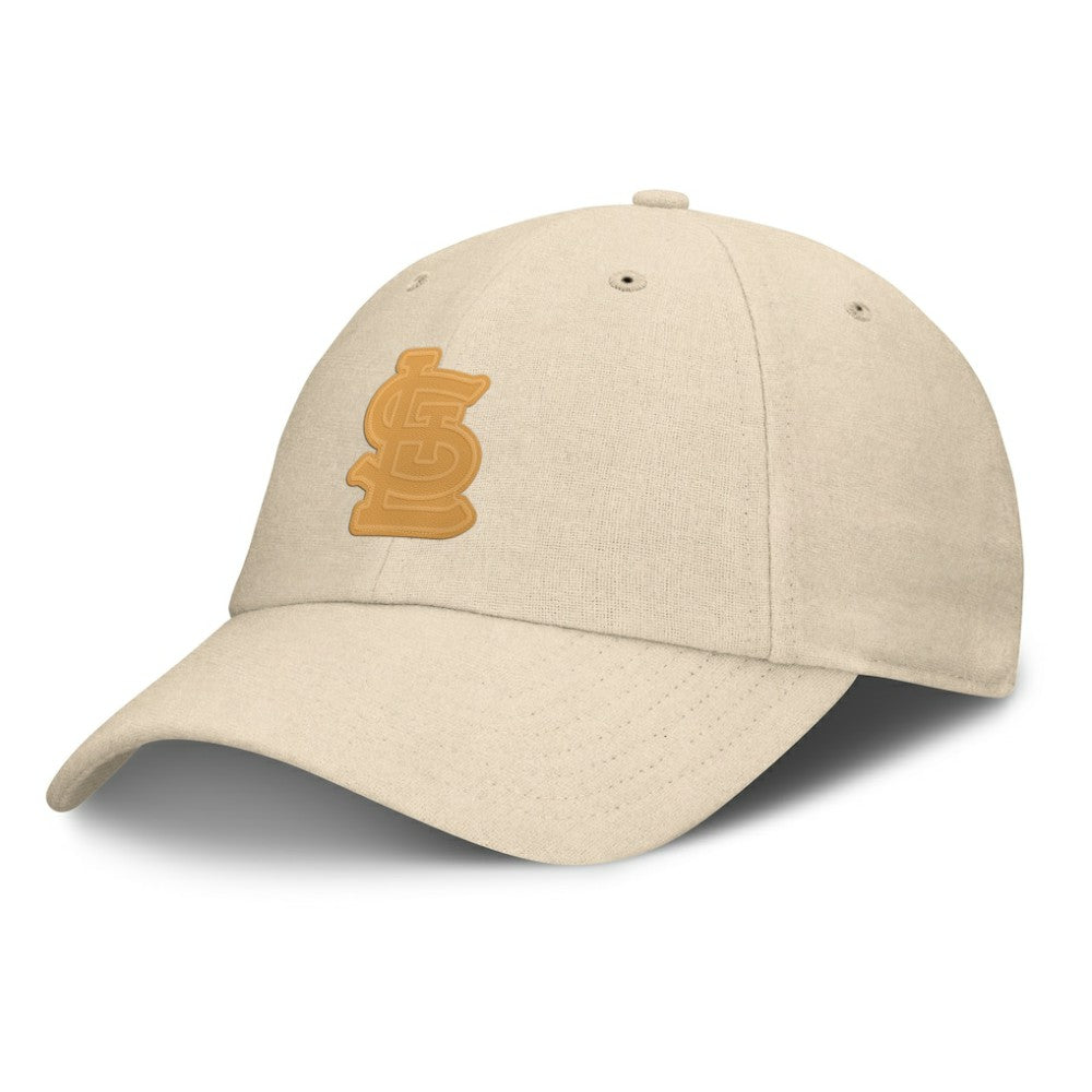 St. Louis Cardinals Fanatics Front Office Leather Patch Adjustable Hat - Cream - Fanatics on Sale