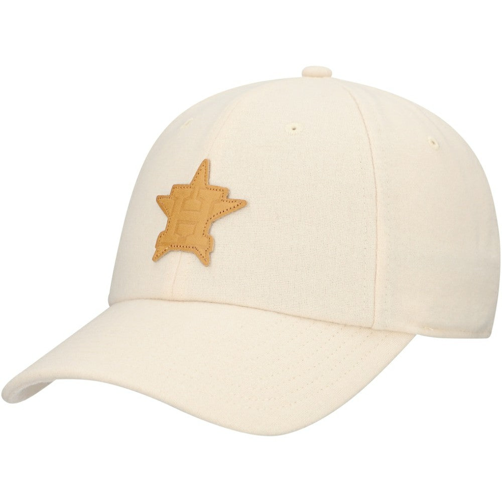 Houston Astros Fanatics Front Office Leather Patch Adjustable Hat - Cream - Fanatics Sale