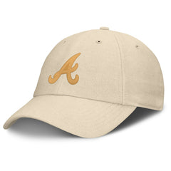 Atlanta Braves Fanatics Front Office Leather Patch Adjustable Hat - Cream - Fanatics Sale