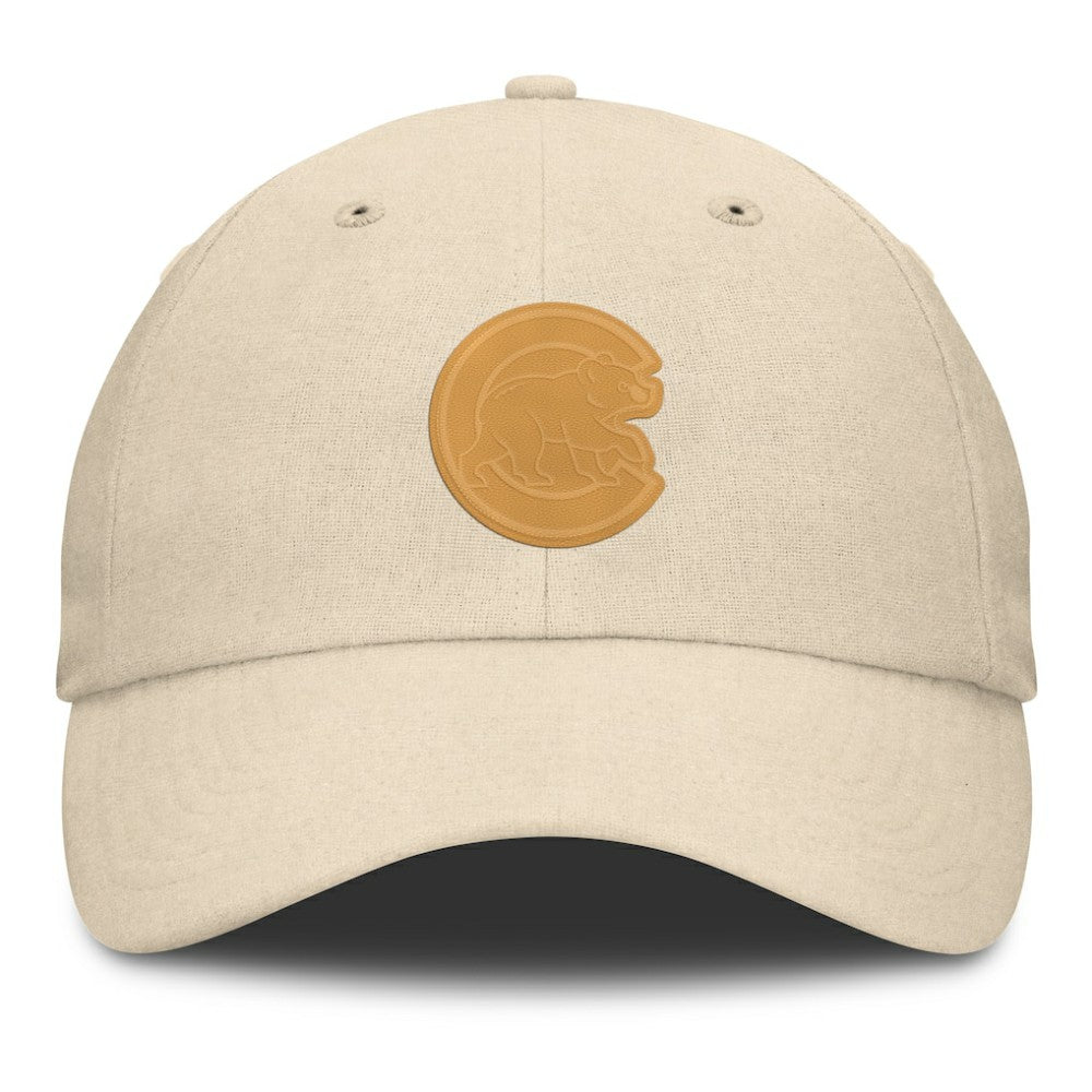 Chicago Cubs Fanatics Front Office Leather Patch Adjustable Hat - Cream - Fanatics Discount