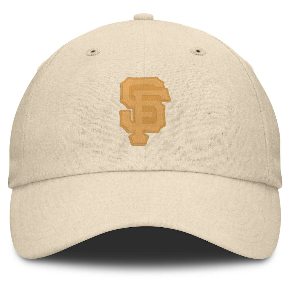 San Francisco Giants Fanatics Front Office Leather Patch Adjustable Hat - Cream - Fanatics Discount