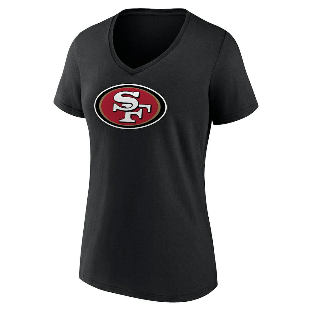 San Francisco 49ers Women's Primary Logo V-Neck T-Shirt Black