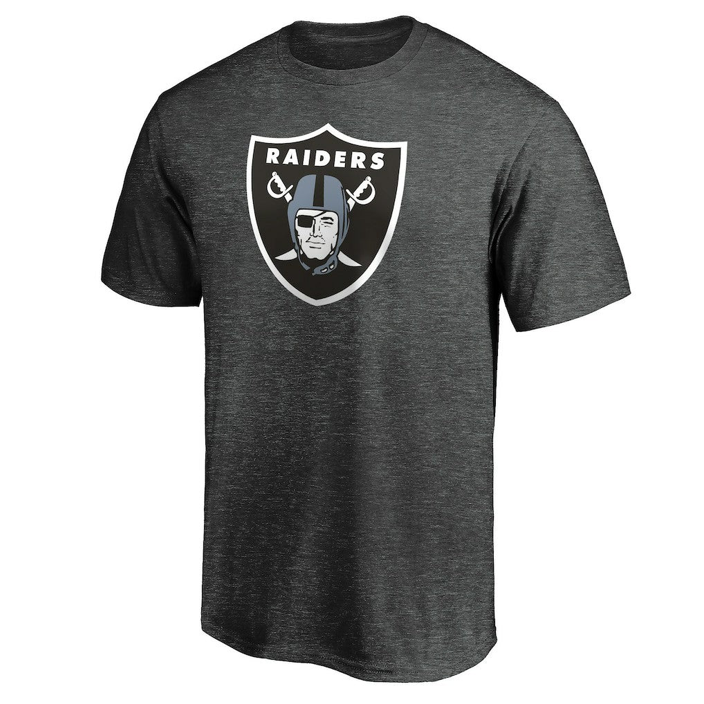 Fanatics Las Vegas Raiders Primary Logo T-Shirt Heather Charcoal