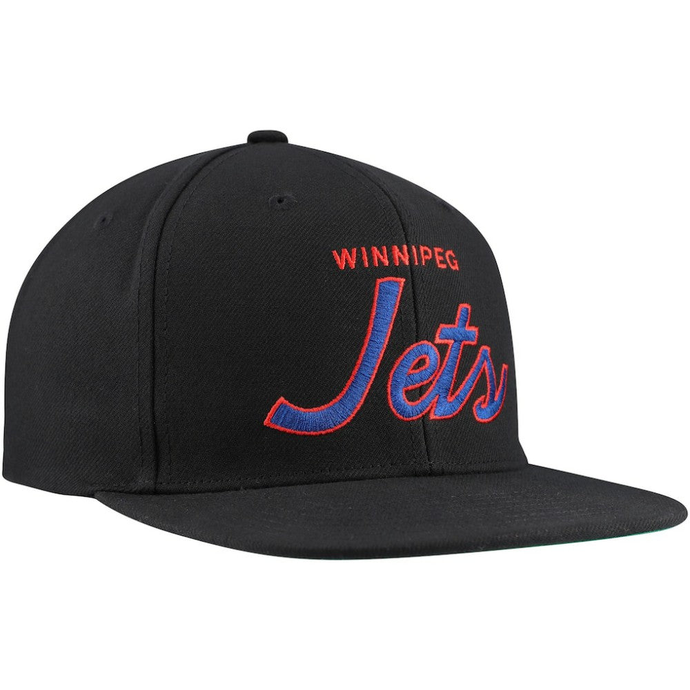 Winnipeg Jets Mitchell & Ness Core Team Script 2.0 Snapback Hat - Black - NHL 201212959