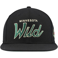 Minnesota Wild Mitchell & Ness Core Team Script 2.0 Snapback Hat - Black - NHL 201212960