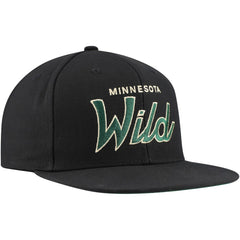 Minnesota Wild Mitchell & Ness Core Team Script 2.0 Snapback Hat - Black - NHL 201212960