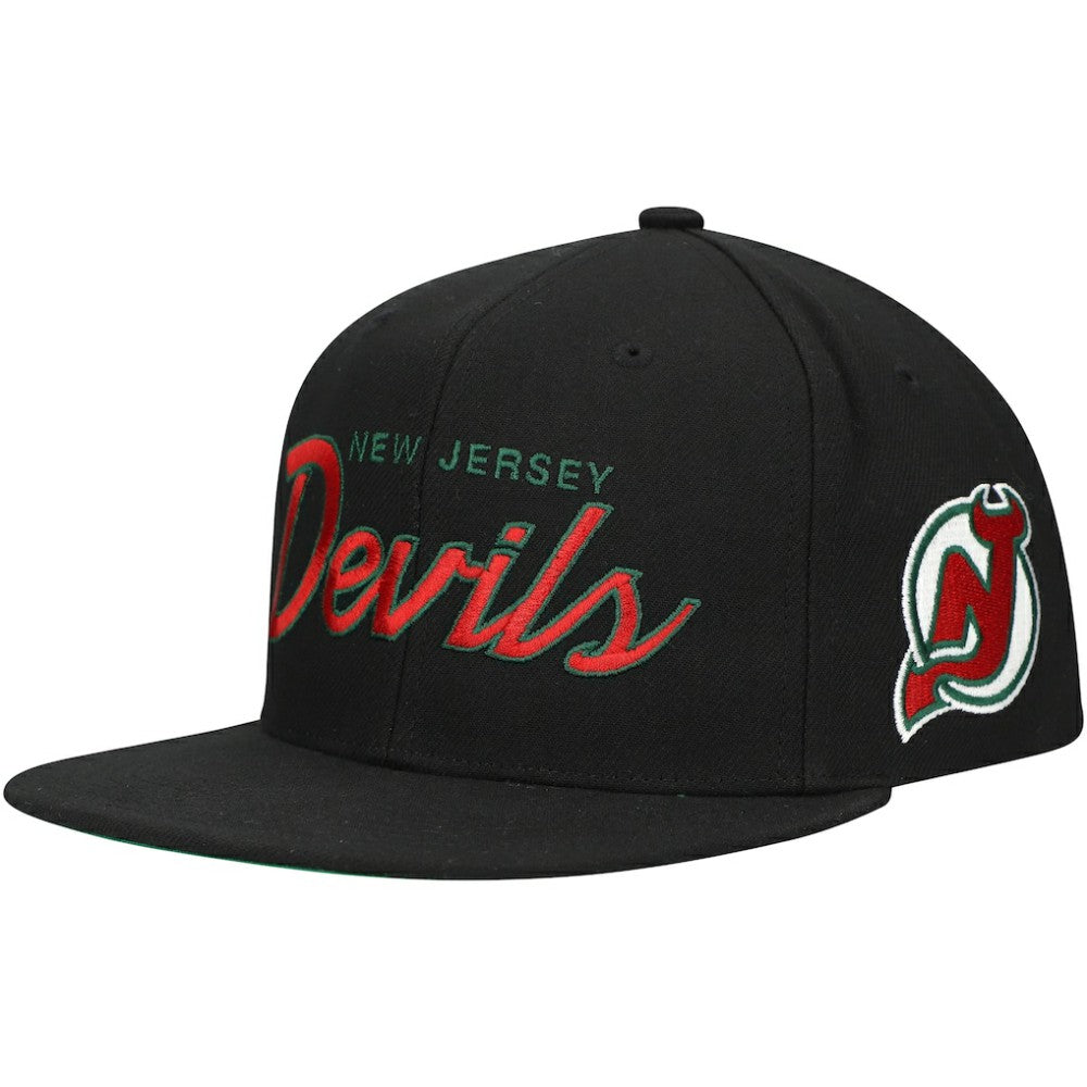 New Jersey Devils Mitchell & Ness Core Team Script 2.0 Snapback Hat - Black - NHL 201212965