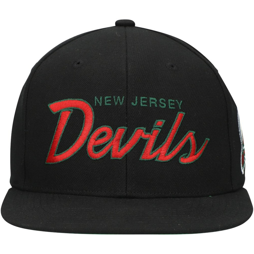 New Jersey Devils Mitchell & Ness Core Team Script 2.0 Snapback Hat - Black - NHL 201212965