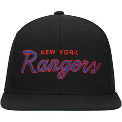 New York Rangers Mitchell & Ness Core Team Script 2.0 Snapback Hat - Black - NHL 201212967
