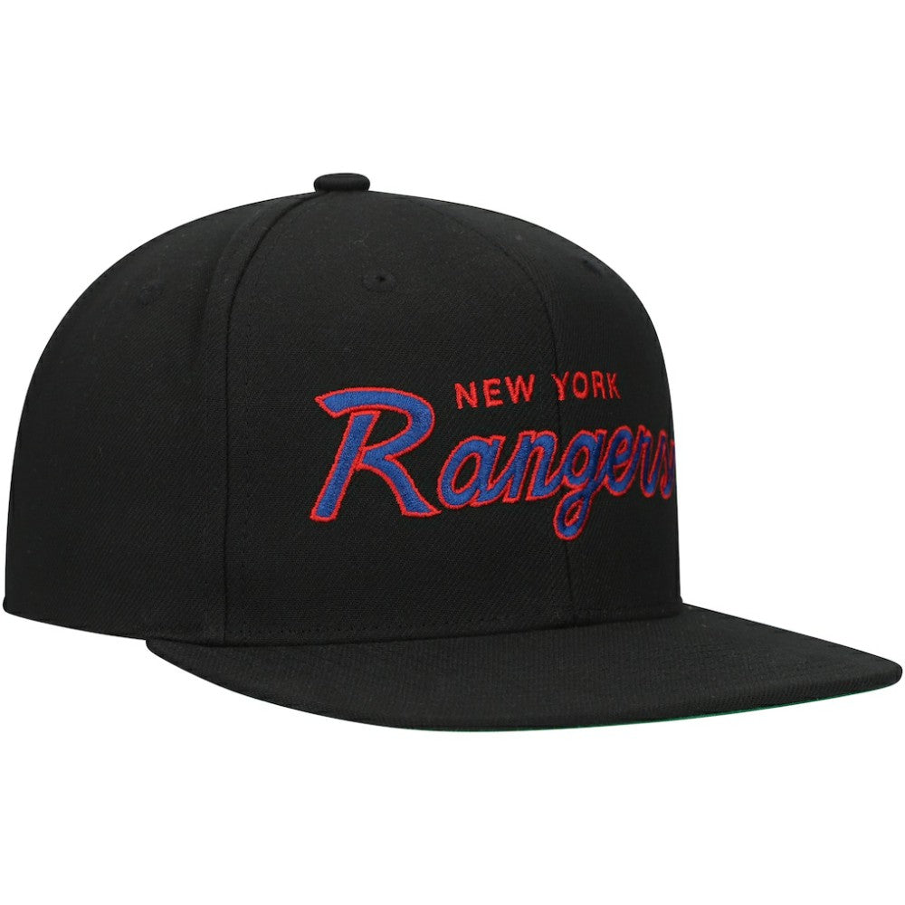 New York Rangers Mitchell & Ness Core Team Script 2.0 Snapback Hat - Black - NHL 201212967