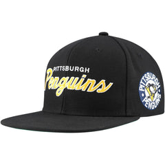 Pittsburgh Penguins Mitchell & Ness Core Team Script 2.0 Snapback Hat - Black - NHL 201212970