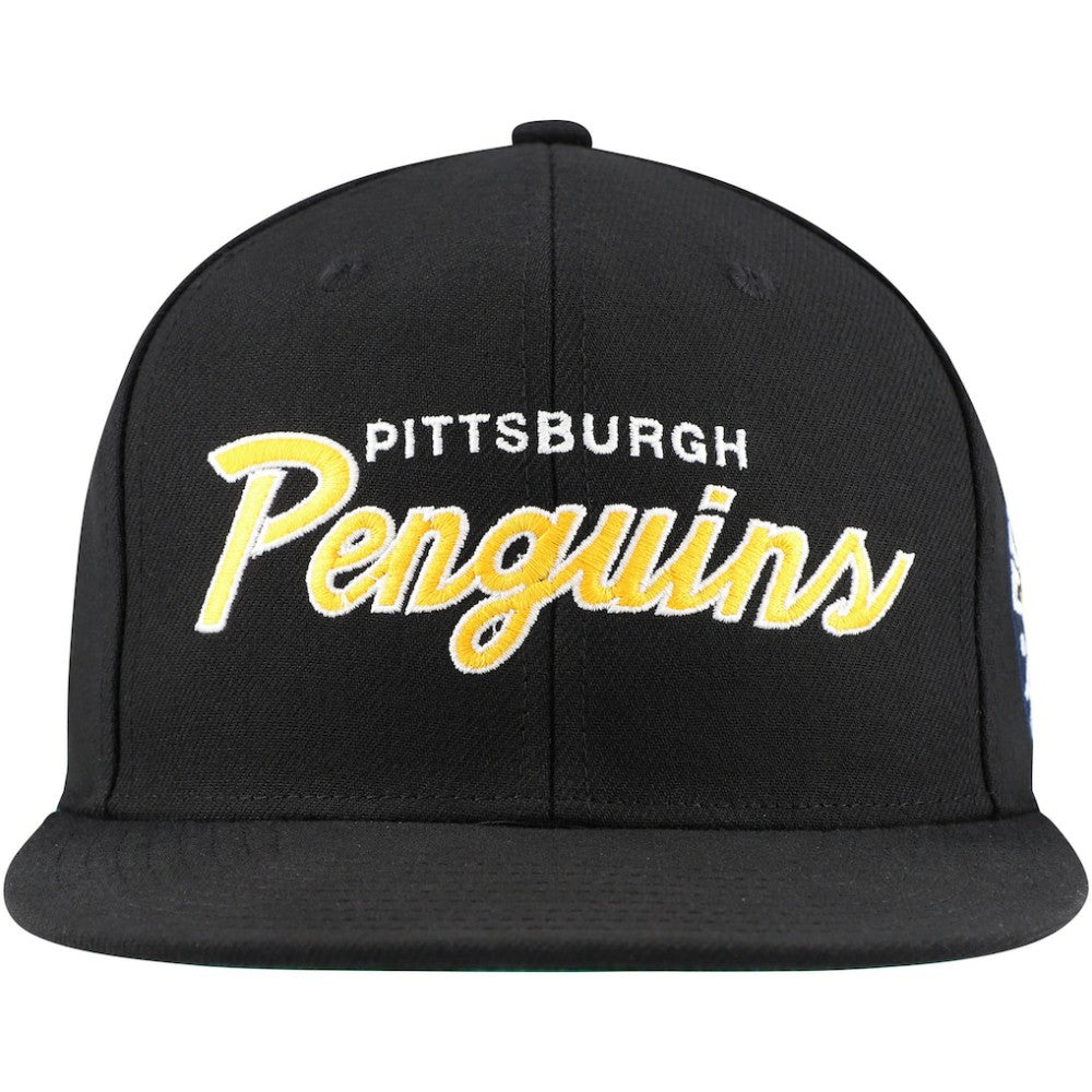 Pittsburgh Penguins Mitchell & Ness Core Team Script 2.0 Snapback Hat - Black - NHL 201212970