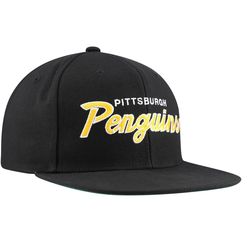 Pittsburgh Penguins Mitchell & Ness Core Team Script 2.0 Snapback Hat - Black - NHL 201212970