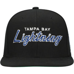 Tampa Bay Lightning Mitchell & Ness Core Team Script 2.0 Snapback Hat - Black - NHL 201212974