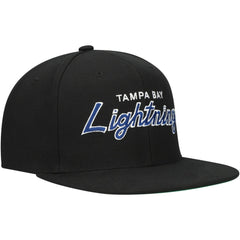 Tampa Bay Lightning Mitchell & Ness Core Team Script 2.0 Snapback Hat - Black - NHL 201212974