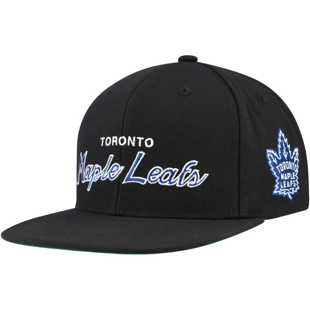 Toronto Maple Leafs Mitchell & Ness Core Team Script 2.0 Snapback Hat - Black - NHL 201212975