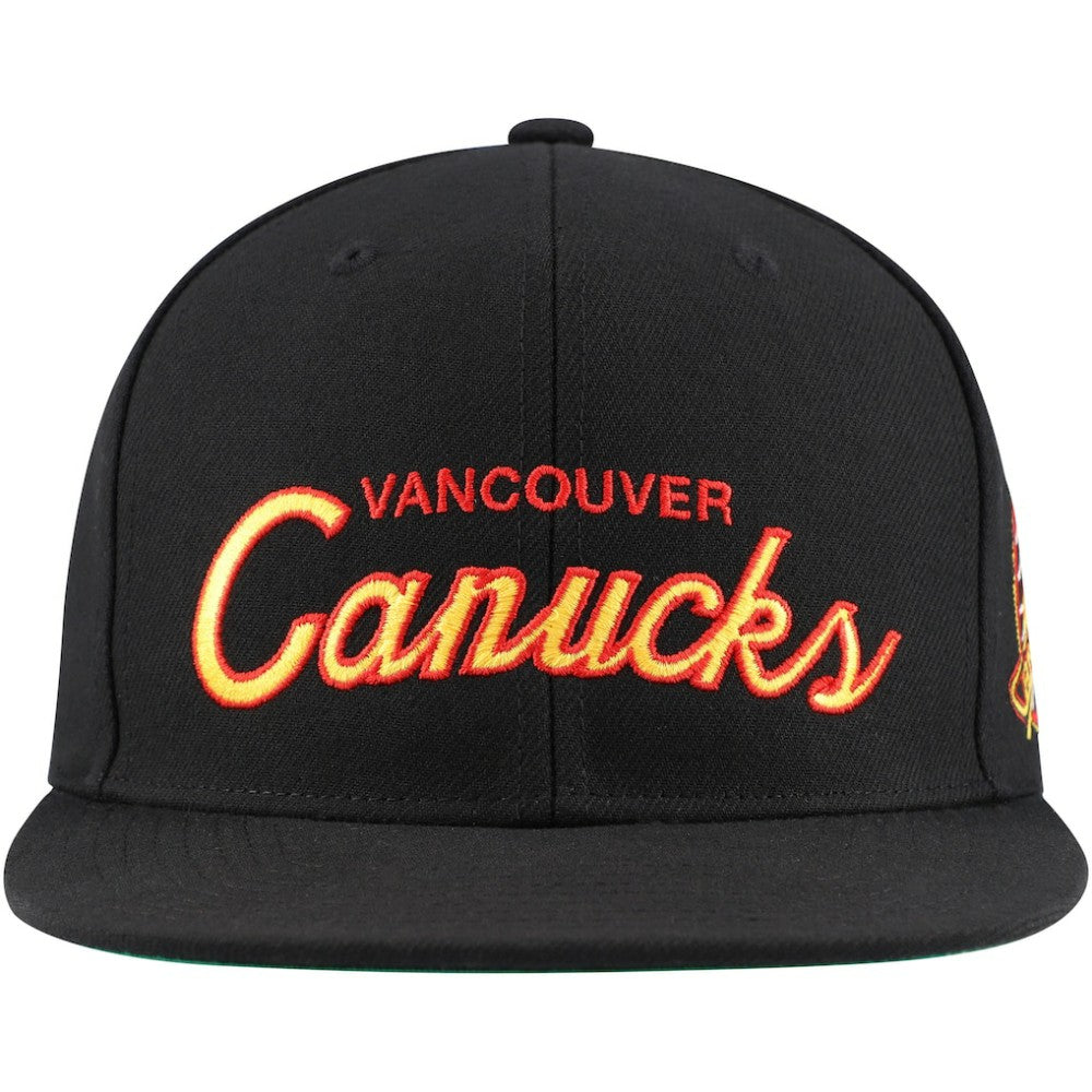 Vancouver Canucks Mitchell & Ness Core Team Script 2.0 Snapback Hat - Black - NHL 201212976