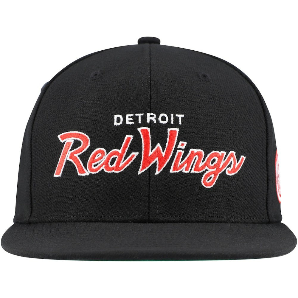 Detroit Red Wings Mitchell & Ness Core Team Script 2.0 Snapback Hat - Black - NHL 201212980