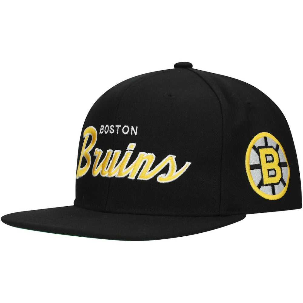 Boston Bruins Mitchell & Ness Core Team Script 2.0 Snapback Hat - Black - NHL 201212982