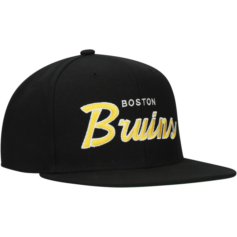 Boston Bruins Mitchell & Ness Core Team Script 2.0 Snapback Hat - Black - NHL 201212982