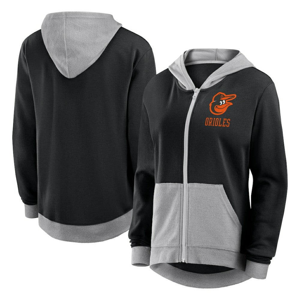 Baltimore Orioles Fanatics Women's Hit It French Terry Full-Zip Hoodie - Black - Fanatics Lifestyle