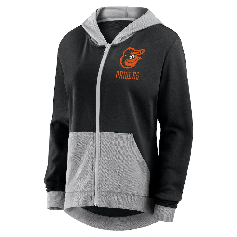 Baltimore Orioles Fanatics Women's Hit It French Terry Full-Zip Hoodie - Black - Fanatics Lifestyle