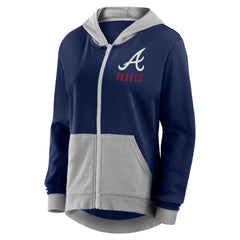 Atlanta Braves Fanatics Women's Hit It French Terry Full-Zip Hoodie - Navy - Fanatics Discount
