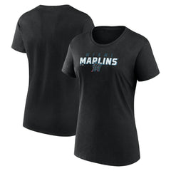 Miami Marlins Fanatics Women's Lean T-Shirt - Black - Fanatics Discount