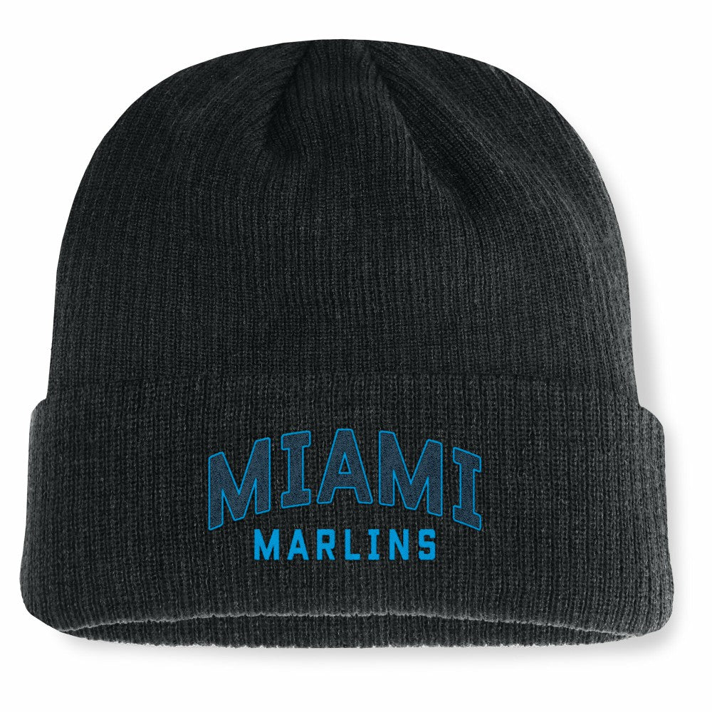 Miami Marlins Fanatics Andee Cuffed Knit Hat - Black - Fanatics Discount