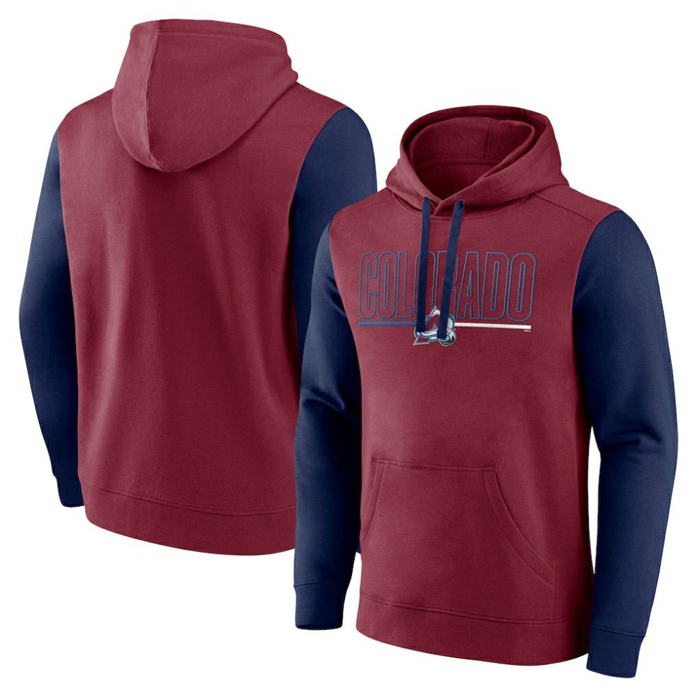 Colorado Avalanche Logo Athletic Deliver Fleece Pullover Hoodie - Burgundy - NHL 201230198