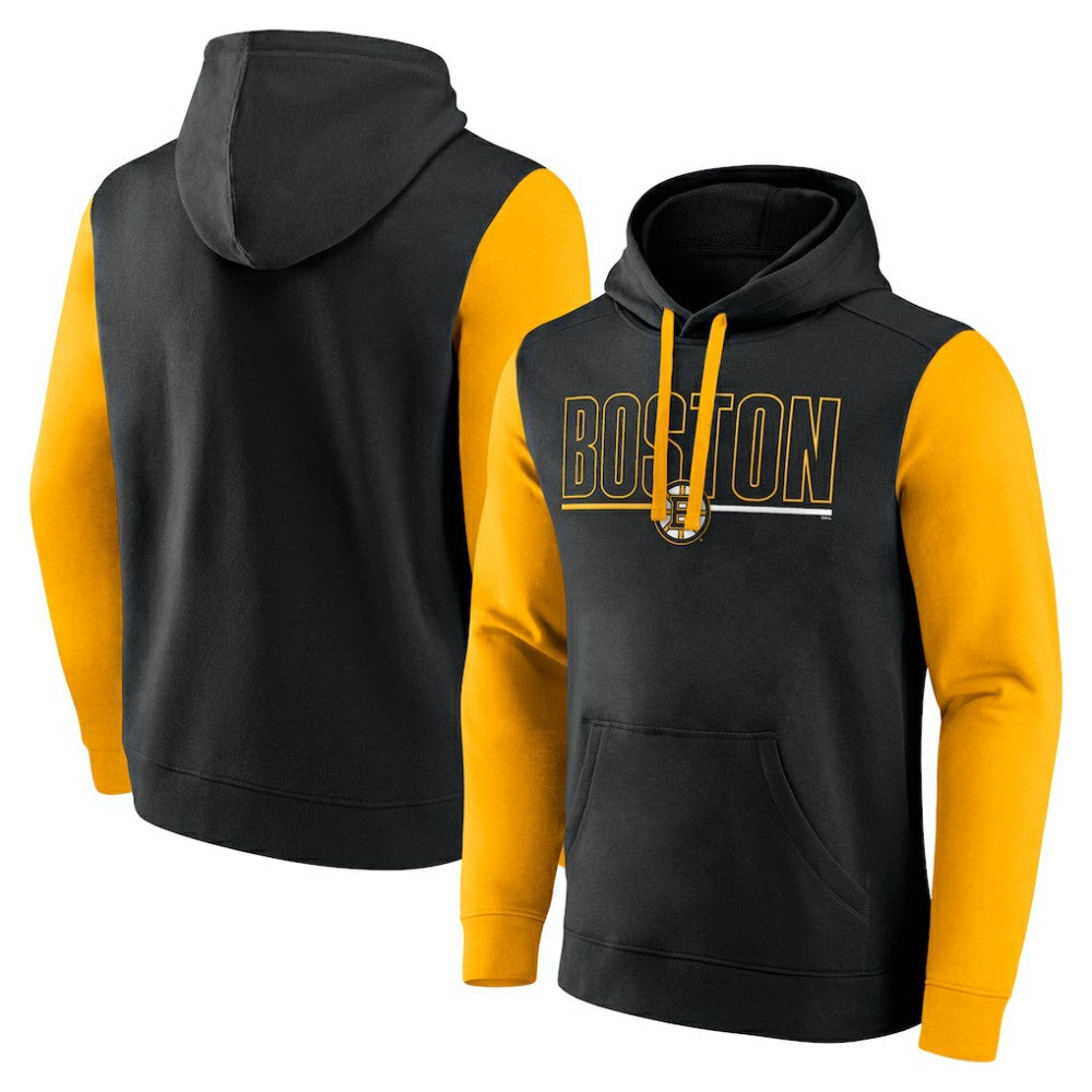 Boston Bruins Logo Athletic Deliver Fleece Pullover Hoodie - Black - NHL 201230201