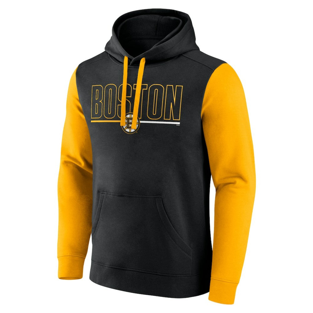 Boston Bruins Logo Athletic Deliver Fleece Pullover Hoodie - Black - NHL 201230201