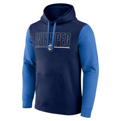 Winnipeg Jets Logo Athletic Deliver Fleece Pullover Hoodie - Navy - NHL 201230203