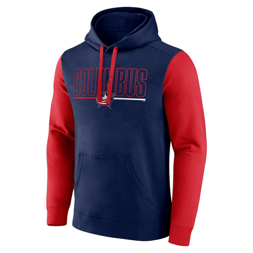 Columbus Blue Jackets Logo Athletic Deliver Fleece Pullover Hoodie - Navy - NHL 201230207