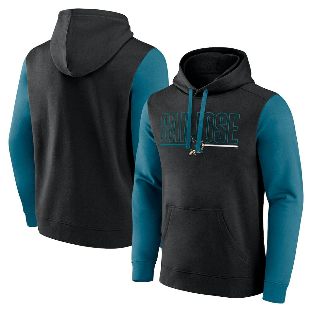 San Jose Sharks Logo Athletic Deliver Fleece Pullover Hoodie - Black - NHL 201230209