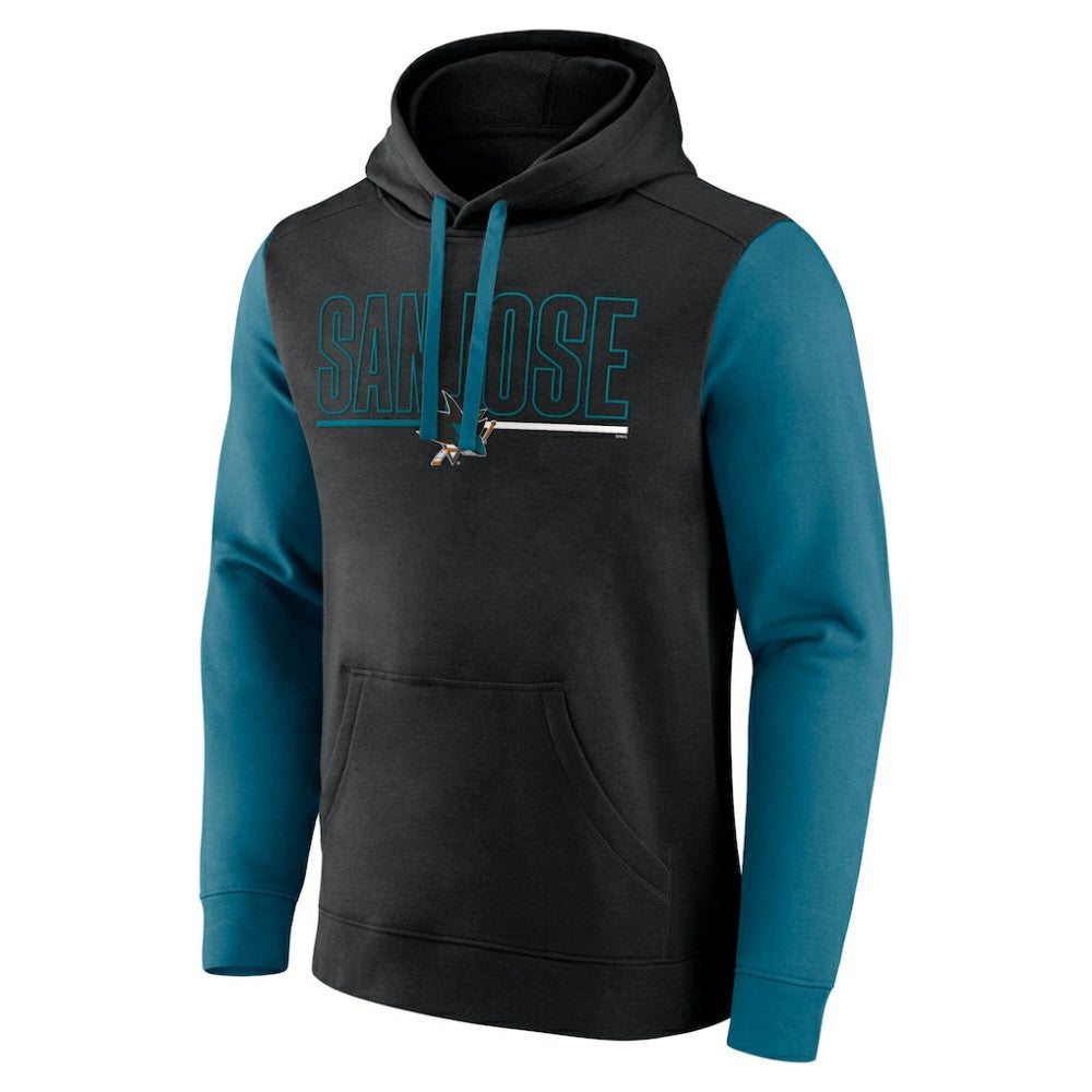 San Jose Sharks Logo Athletic Deliver Fleece Pullover Hoodie - Black - NHL 201230209