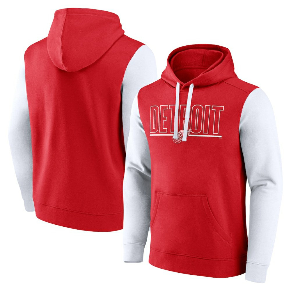 Detroit Red Wings Logo Athletic Deliver Fleece Pullover Hoodie - Red - NHL 201230210