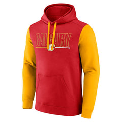 Calgary Flames Logo Athletic Deliver Fleece Pullover Hoodie - Red - NHL 201230213
