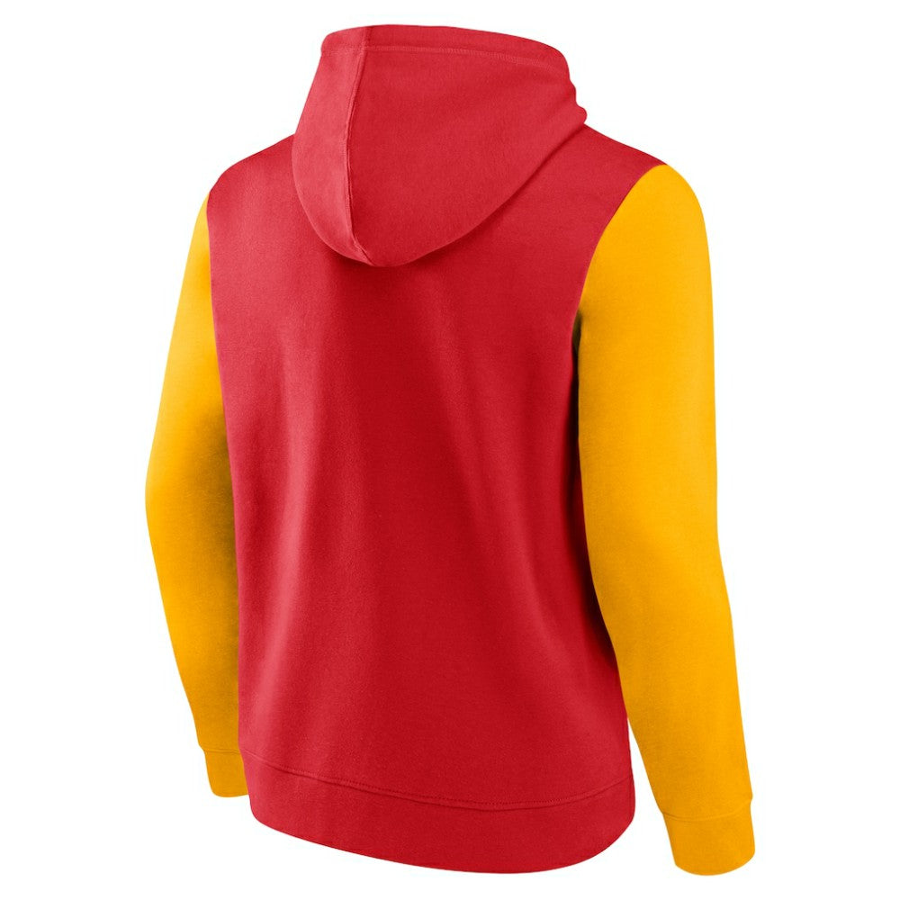 Calgary Flames Logo Athletic Deliver Fleece Pullover Hoodie - Red - NHL 201230213