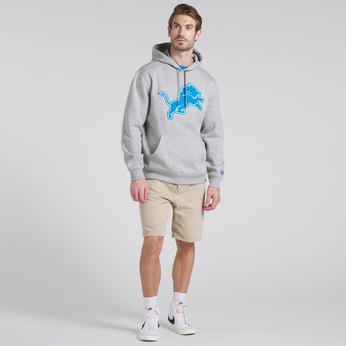 Fanatics Detroit Lions Legacy Fleece Pullover Hoodie Heather Gray
