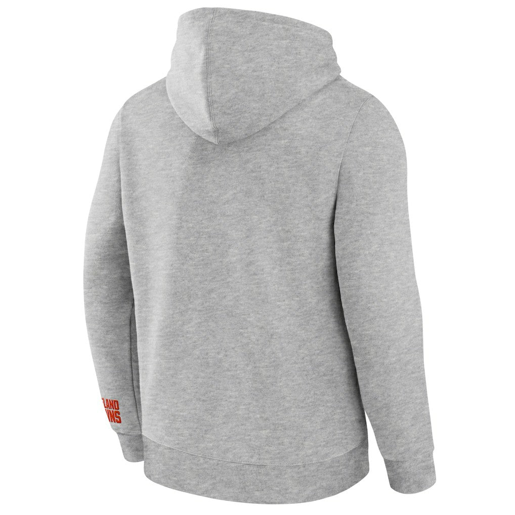 Fanatics Cleveland Browns Legacy Fleece Pullover Hoodie Heather Gray