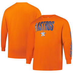 Houston Astros Profile Big & Tall Two-Hit Long Sleeve T-Shirt - Orange - MLB Online