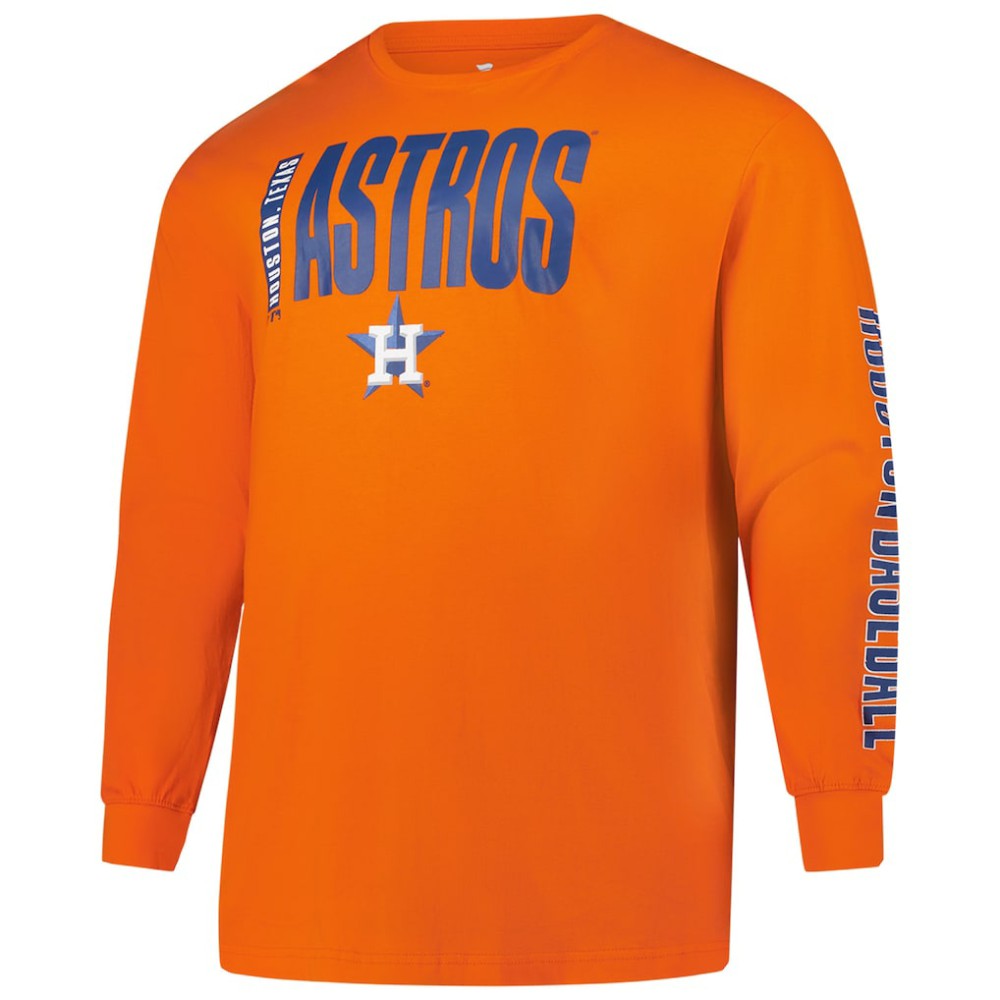 Houston Astros Profile Big & Tall Two-Hit Long Sleeve T-Shirt - Orange - MLB Online