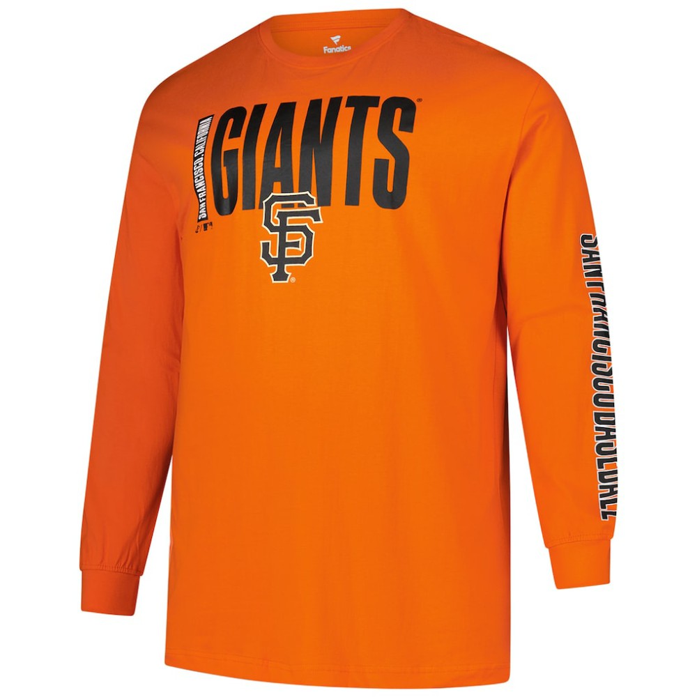 San Francisco Giants Profile Big & Tall Two-Hit Long Sleeve T-Shirt - Orange - MLB on Sale