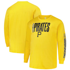 Pittsburgh Pirates Profile Big & Tall Two-Hit Long Sleeve T-Shirt - Gold - MLB Discount